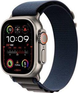 Apple Watch Ultra 2 49 mm titánové puzdro s modrým alpským ťahom – Large