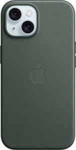 Apple iPhone 15 Kryt z tkaniny FineWoven s MagSafe listovo zelený