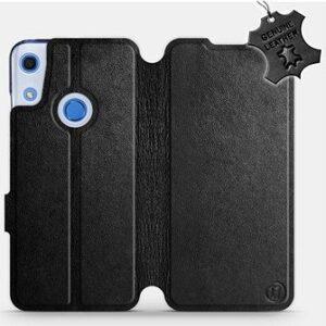 Flip puzdro na mobil Huawei Y6S – Čierne – kožené – Black Leather