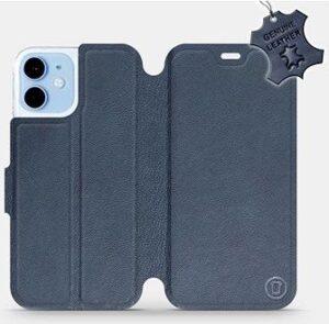 Flipové puzdro na mobil Apple iPhone 12 mini – Modré – kožené – Blue Leather