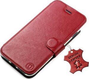 Mobiwear kožené flip puzdro pre Samsung Galaxy A52s 5G/Galaxy A52 5G – Tmavo červené