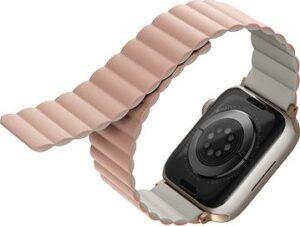 Uniq Revix Reversible Magnetic remienok pre Apple Watch 42/44/45/Ultra 49mm ružový/béžový